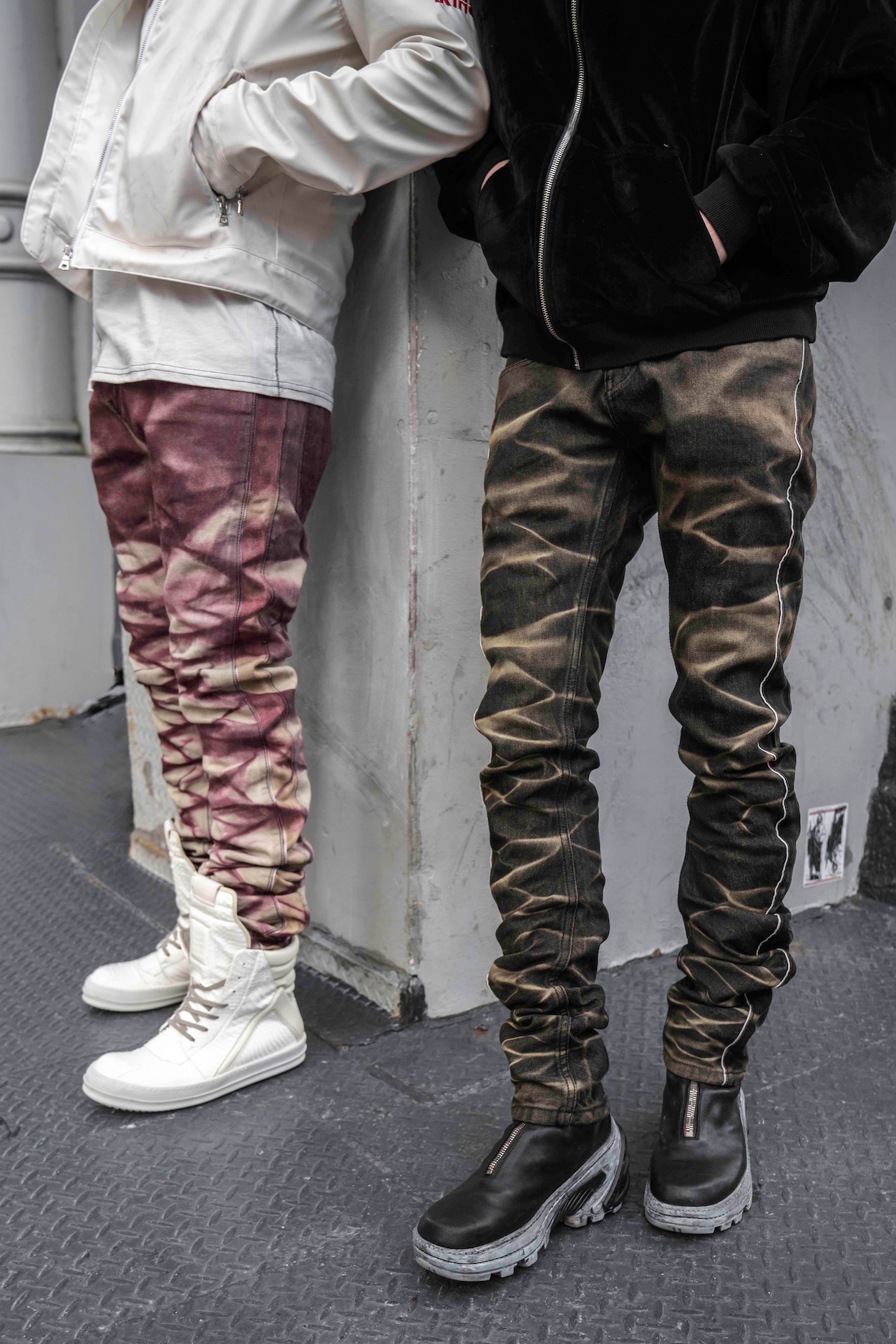 Colored jeans for men.