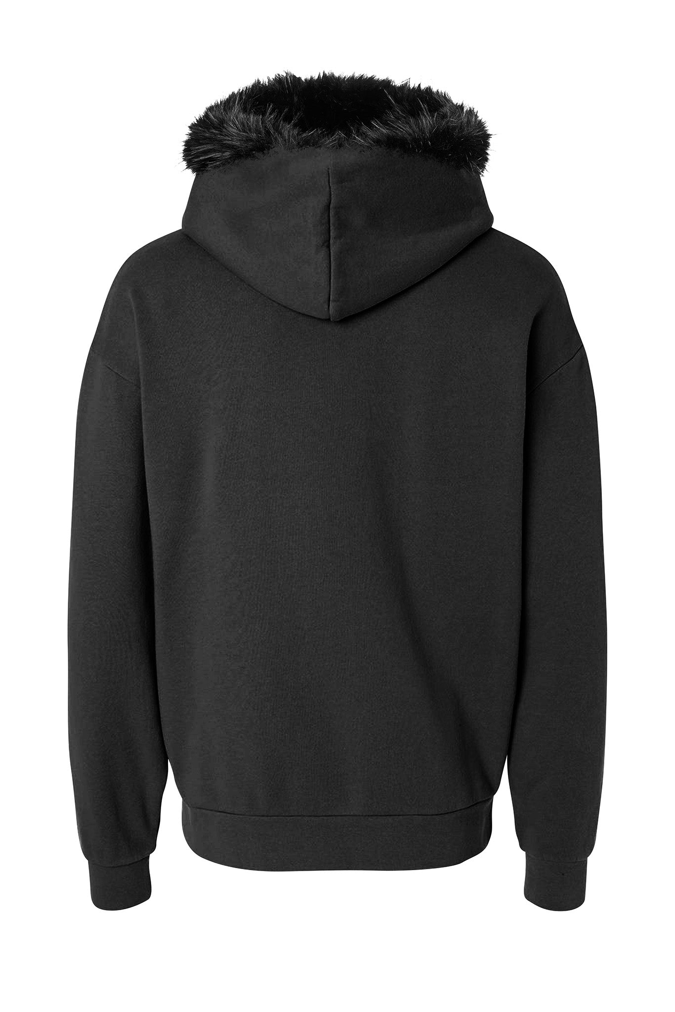GENUINE MERINO FUR HOODIE back view
