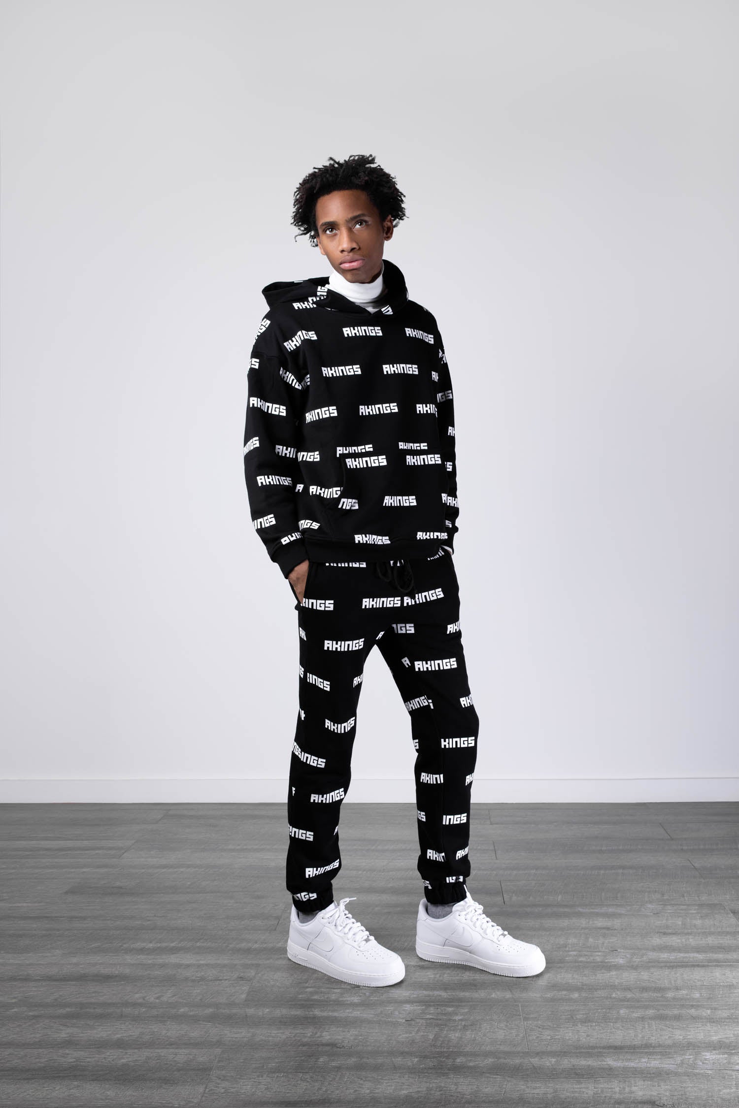 full set of AKINGS 1984 Multi Logo Hoodie and pants