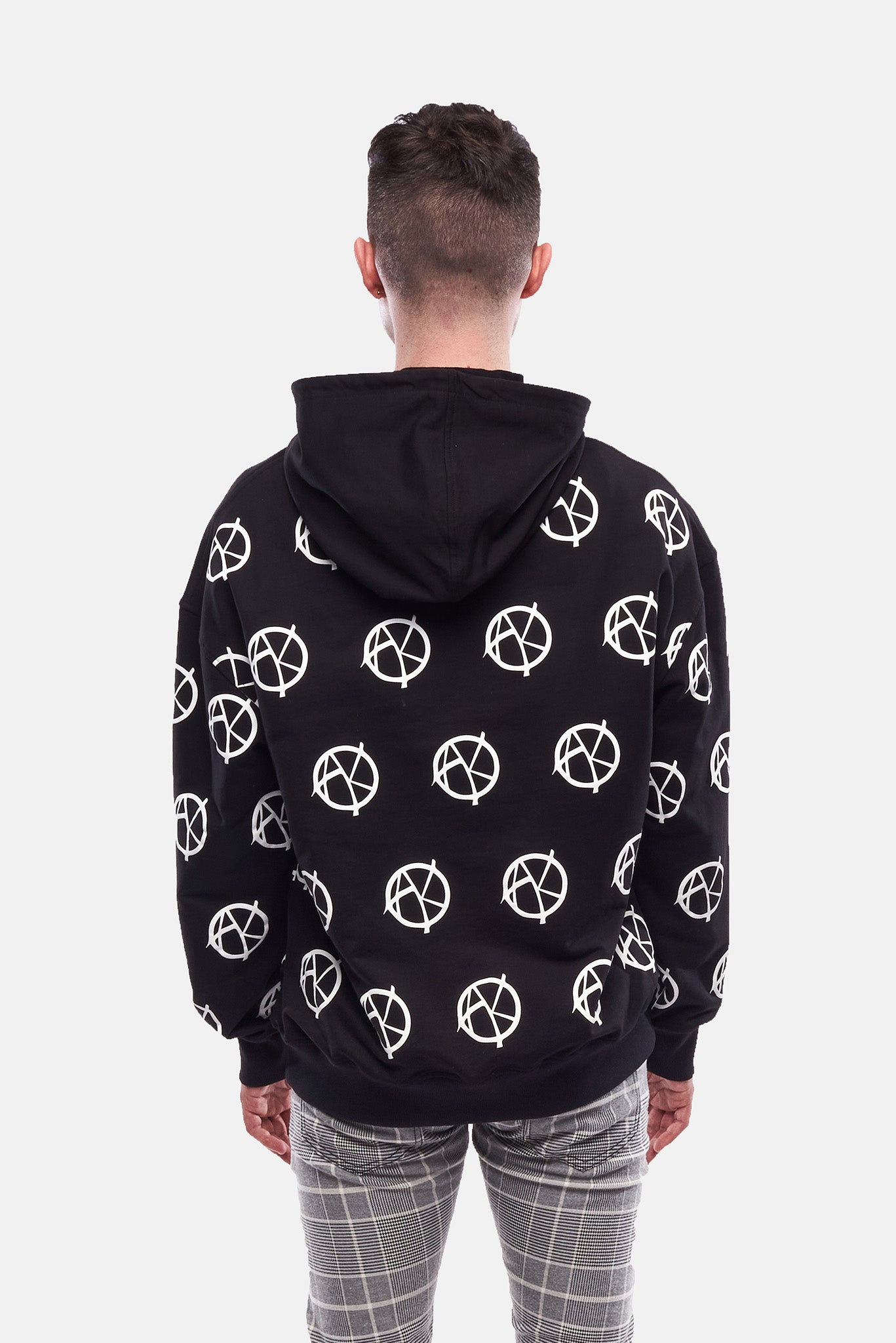 Back view of Anarchy Multi Logo Hoodie