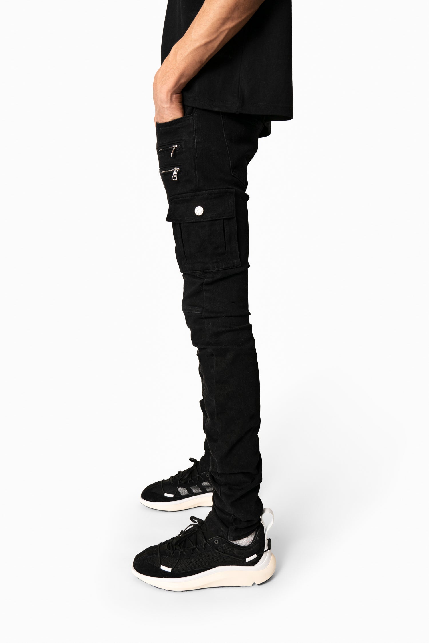 BIKER STACKED JEANS stacked fit with taper