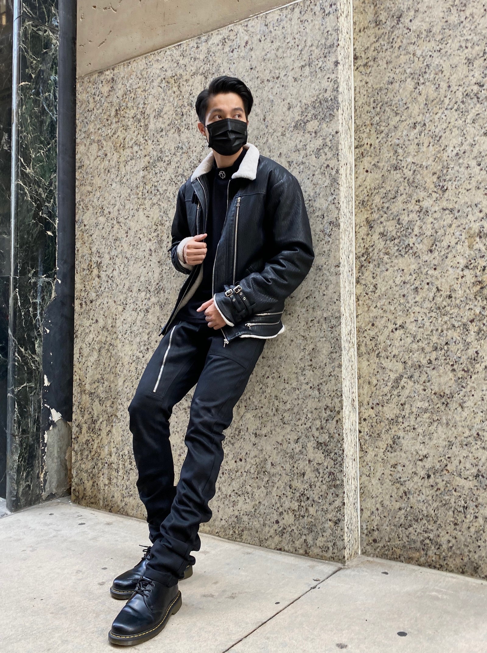 AKINGS Stacked Denim and Shearling jacket; Streetwear Fashion