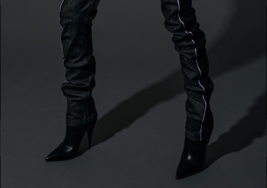 Jameson raw denim stacked jeans with side stripe detail