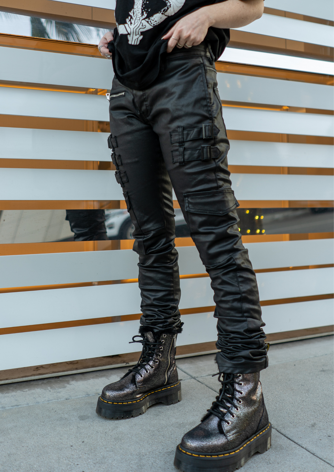 asapmode Waxed Stacked Pants M 【公式通販】
