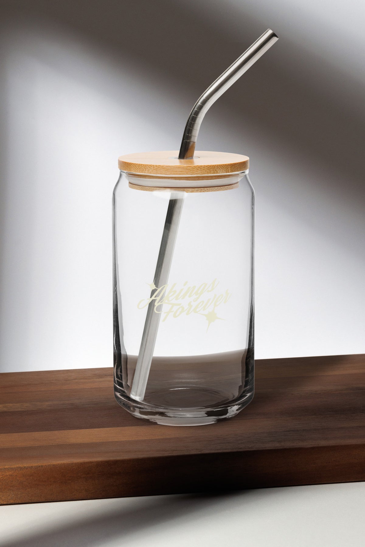 Akings Forever Can-Shaped Glass empty glass with stainless straw