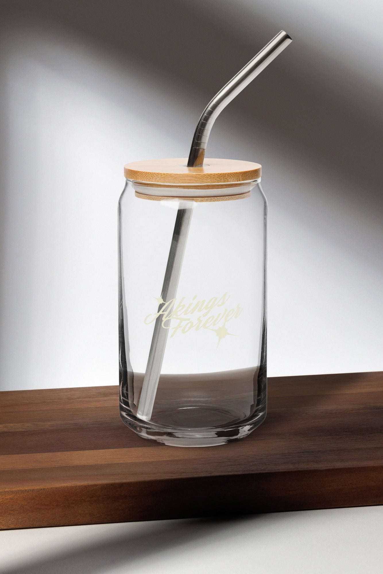 Akings Forever Can-Shaped Glass empty glass with stainless straw