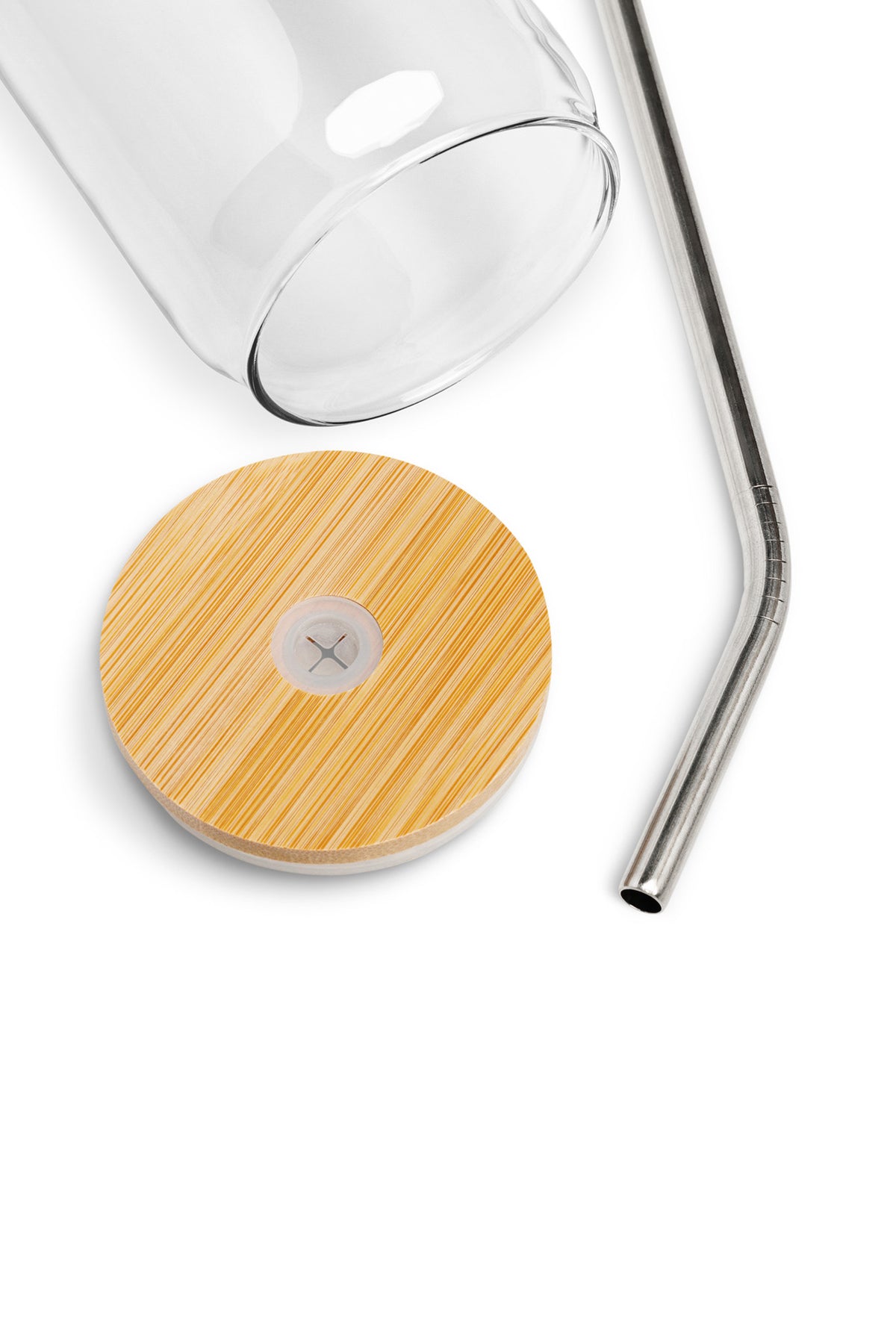 Akings Forever Can-Shaped Glass empty glass with stainless straw flatlay