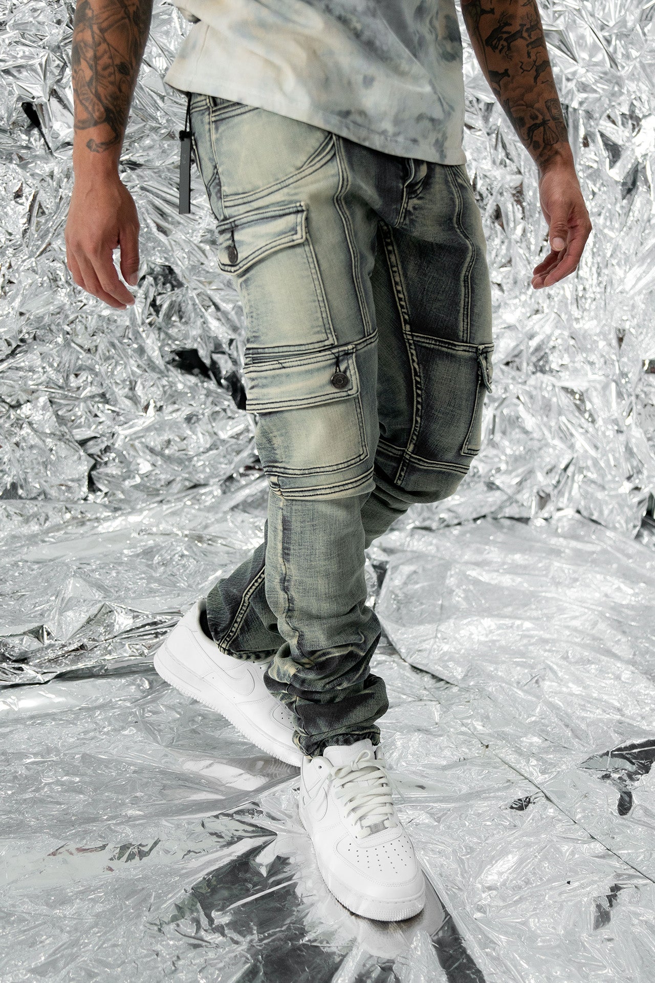 side pocket view of Kyle Blue Jeans
