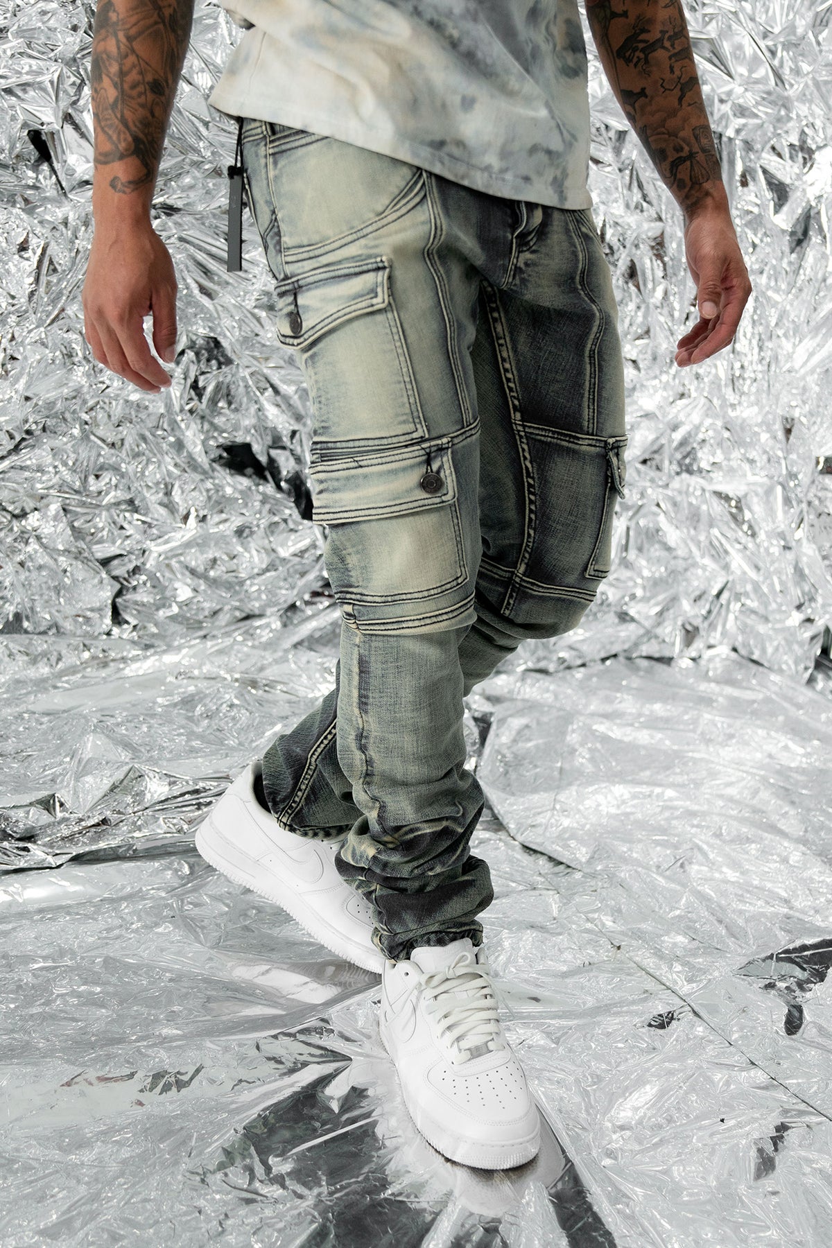 side pocket view of Kyle Blue Jeans
