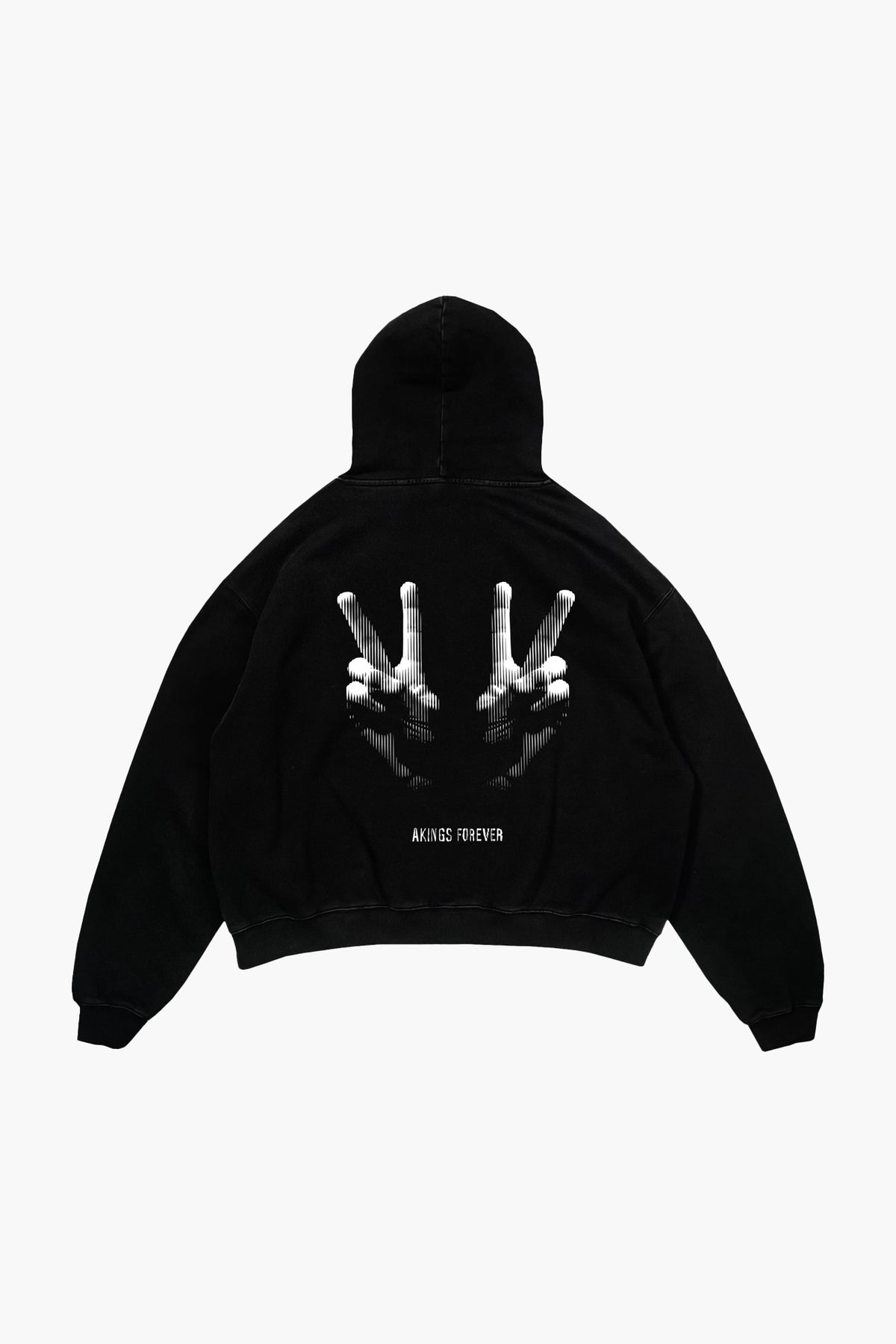 GENUINE MERINO FUR PEACE ZIP HOODIE back details