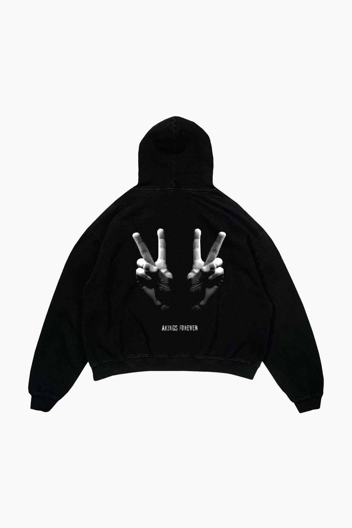 GENUINE MERINO FUR PEACE ZIP HOODIE back details