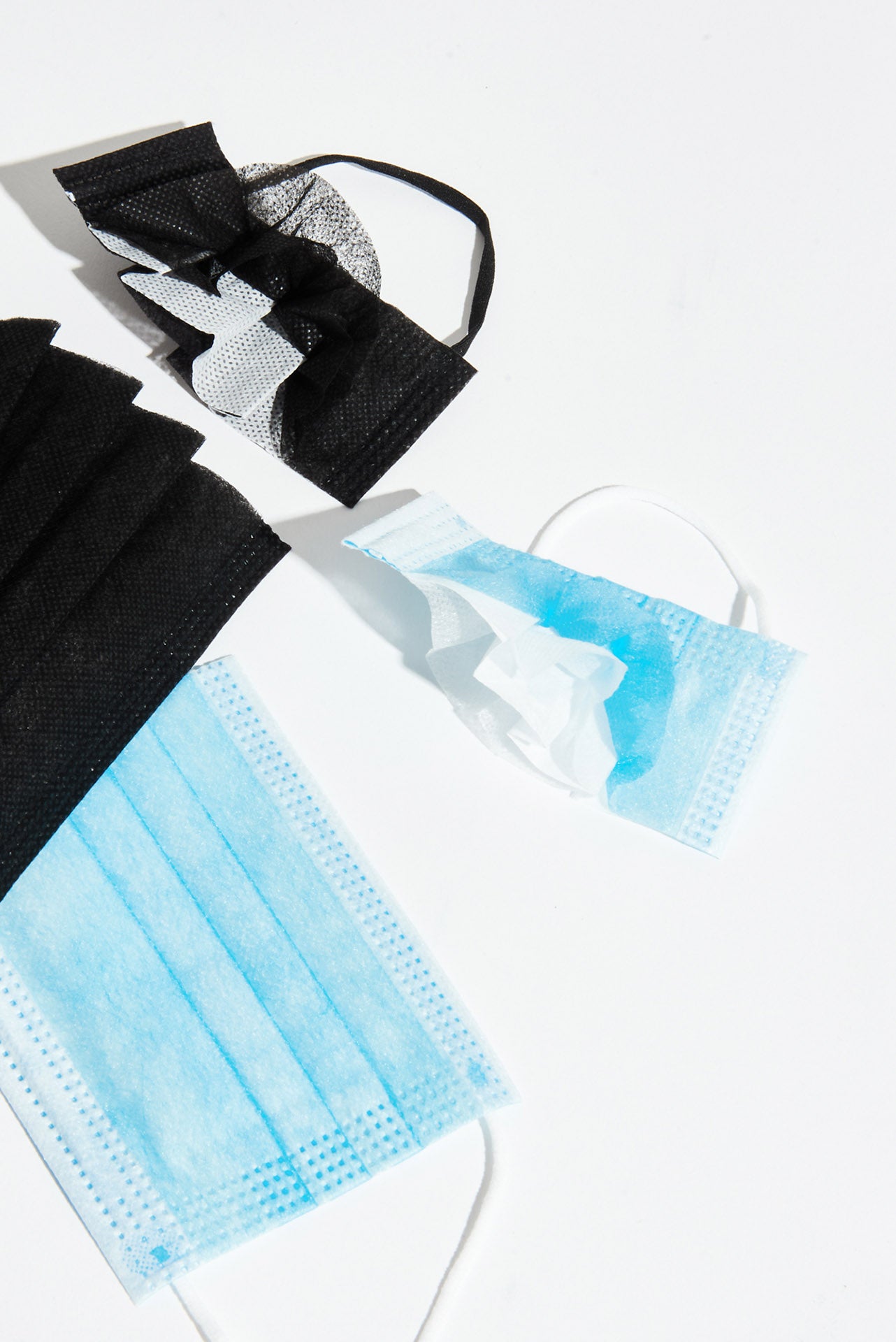 Front view of AKINGS Blue Face Mask, solid blue color