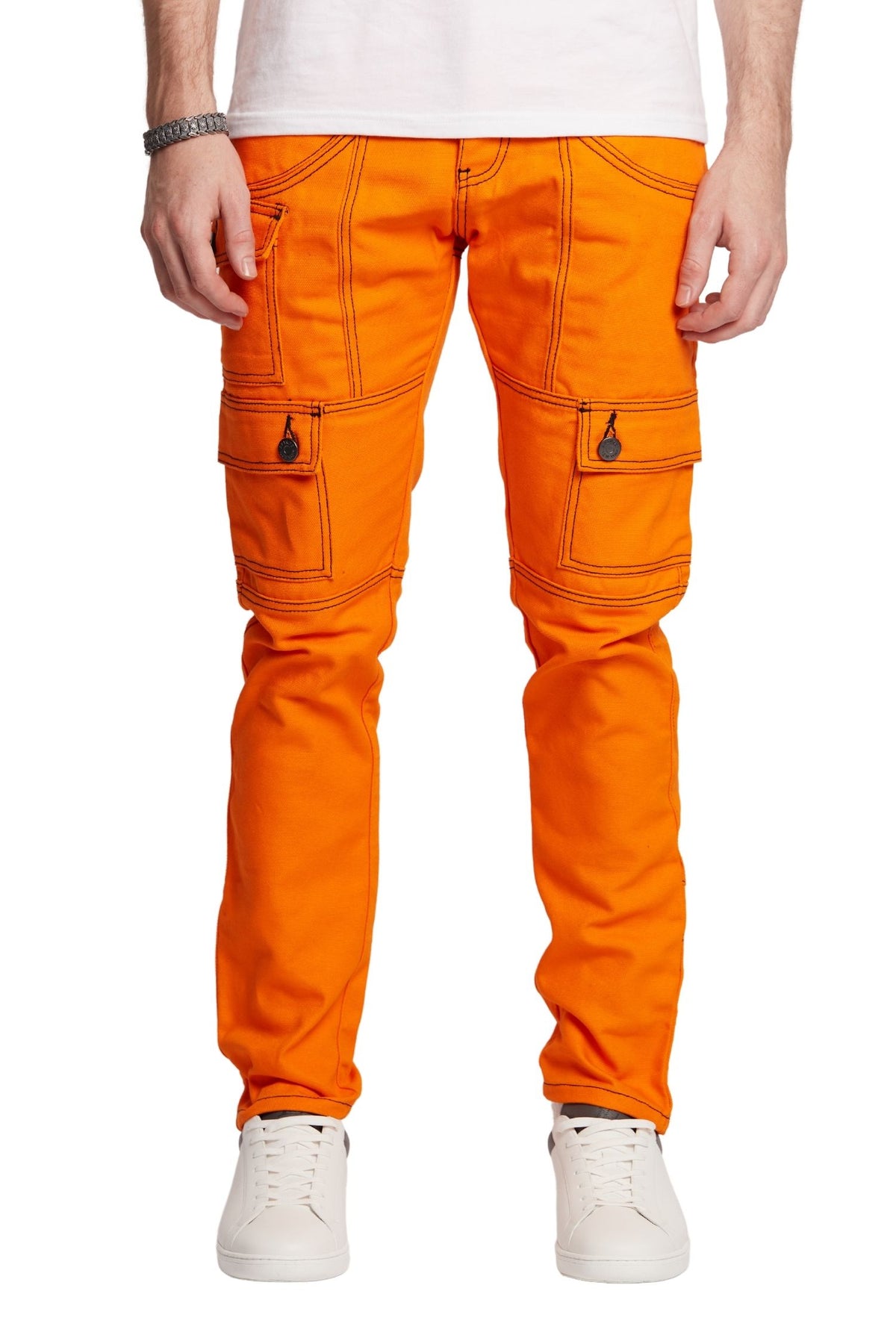 FRONT VIEW OF AKINGS KYLE SNAP CARGO PANTS