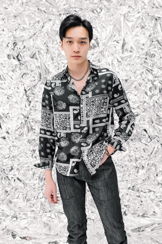 BANDANA SATIN SHIRT - AKINGS