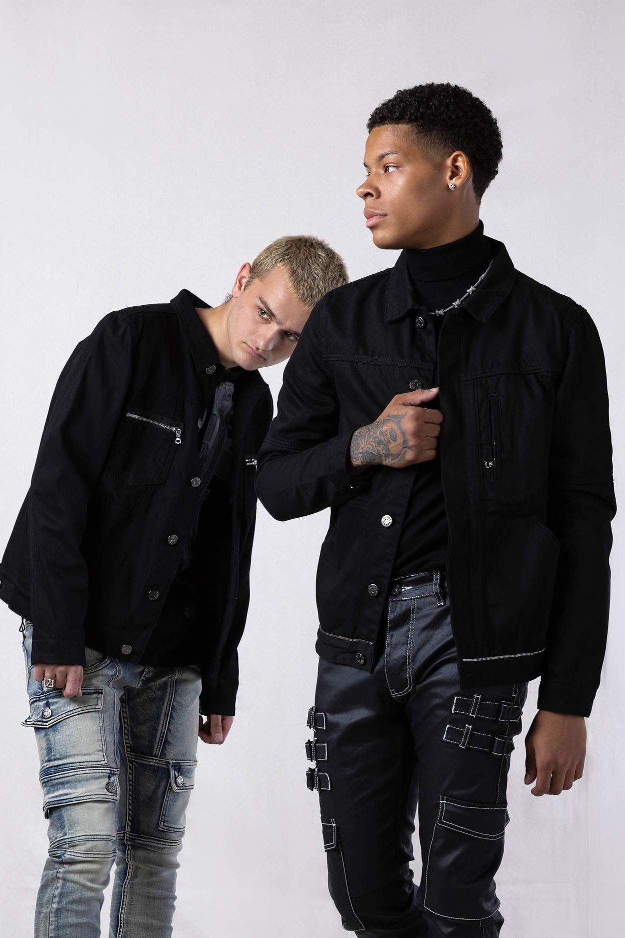 VICTOR BLACK DENIM JACKET - AKINGS