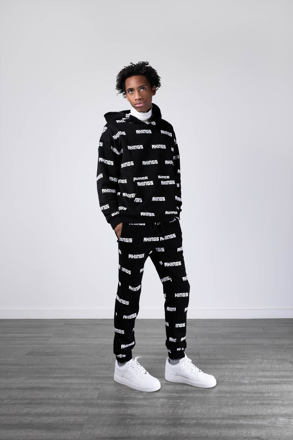 full set of AKINGS 1984 Multi Logo Hoodie and pants