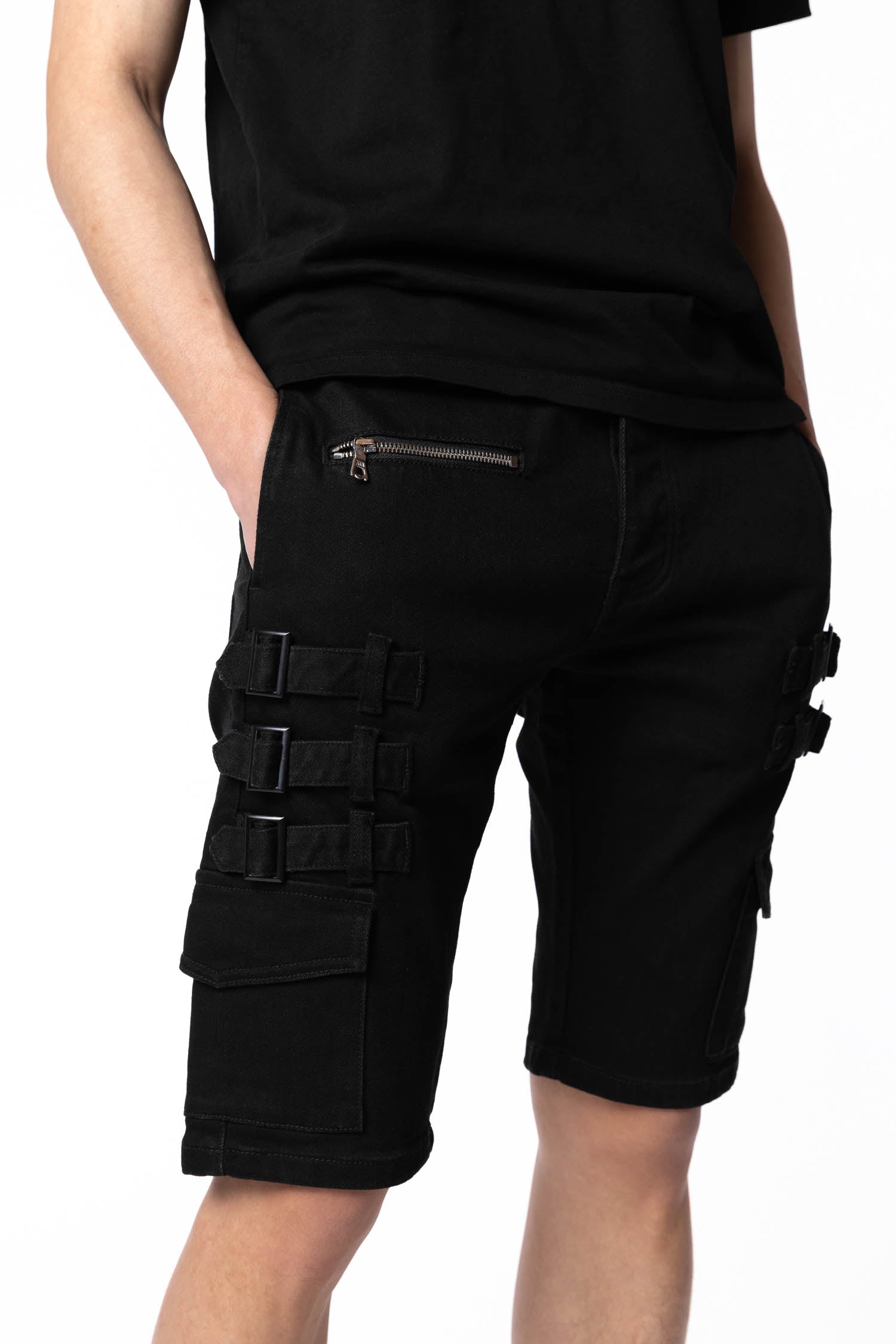 OMARI DENIM SHORTS - View 3 - AKINGS