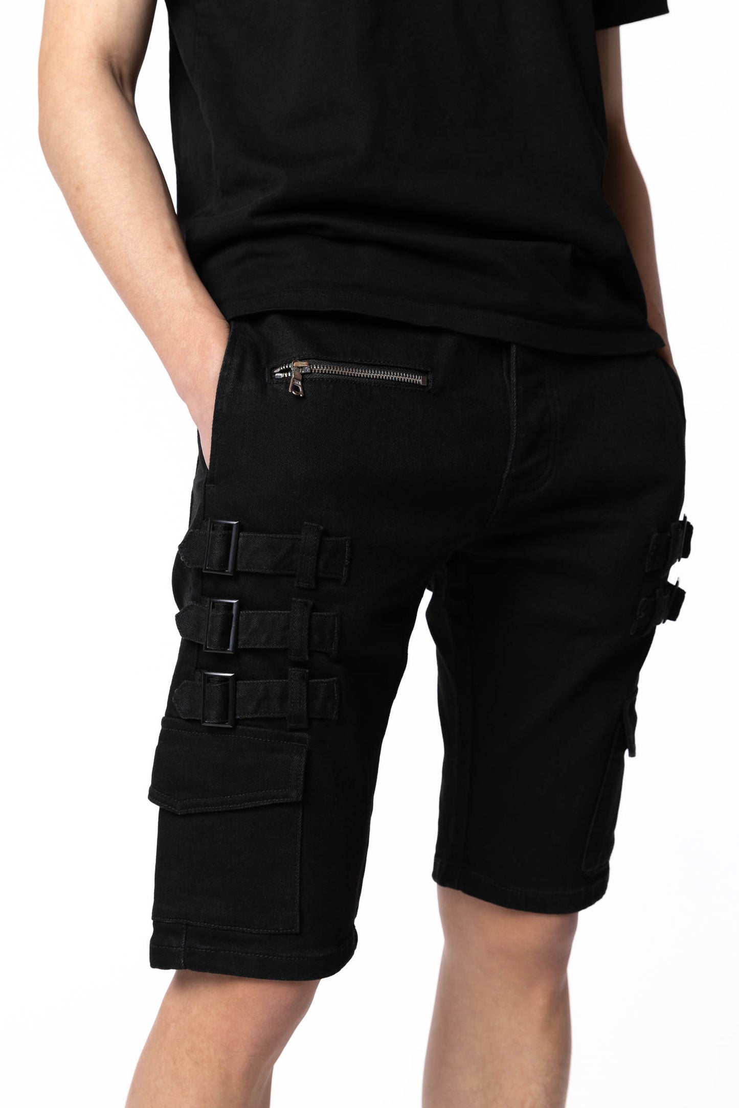 OMARI DENIM SHORTS - View 3 - AKINGS