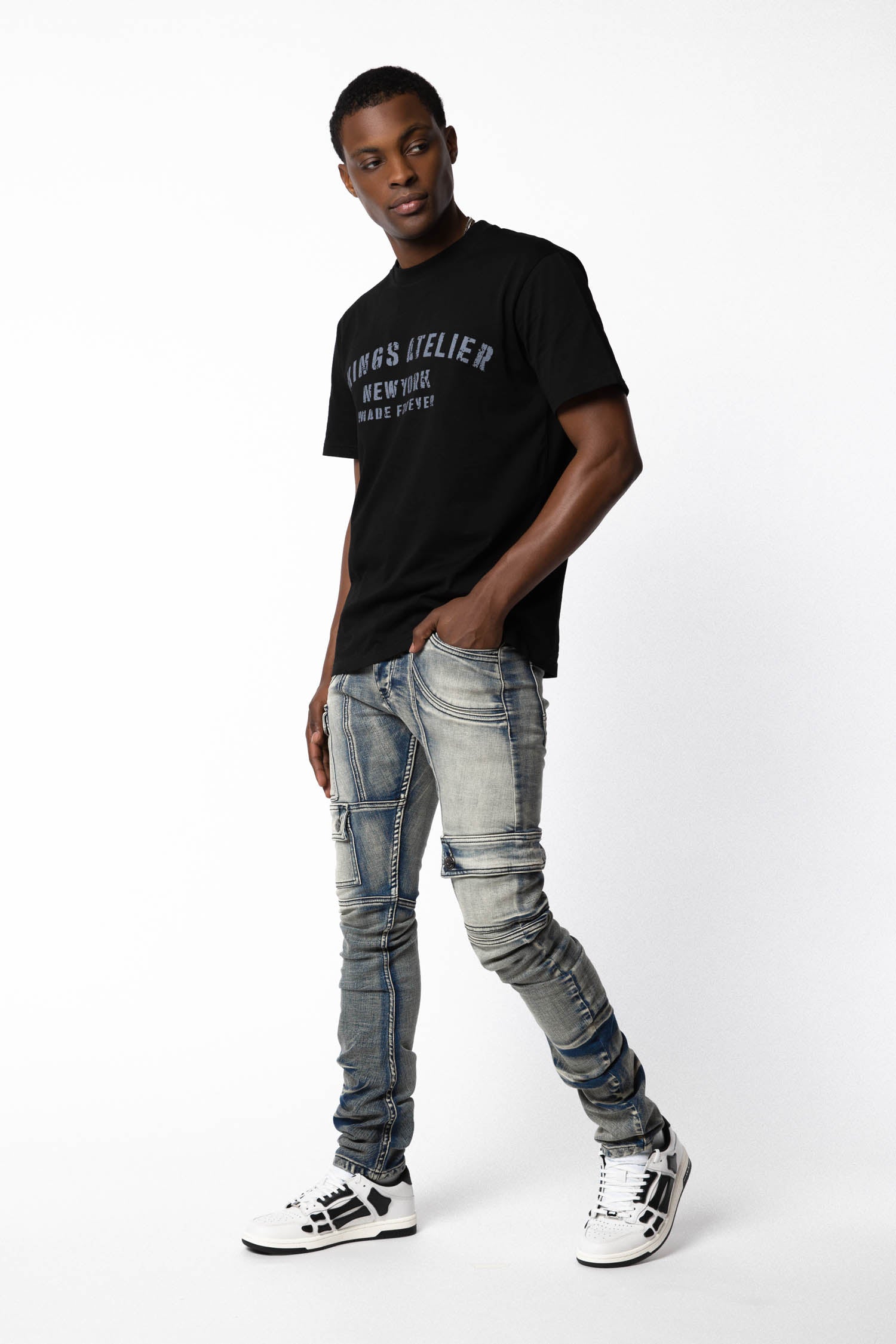 side view of Kyle Blue Jeans