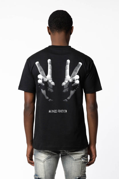 full back view of peace t-shirt