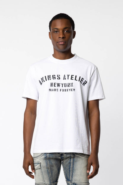 model wearing size Large of Atelier T-shirt
