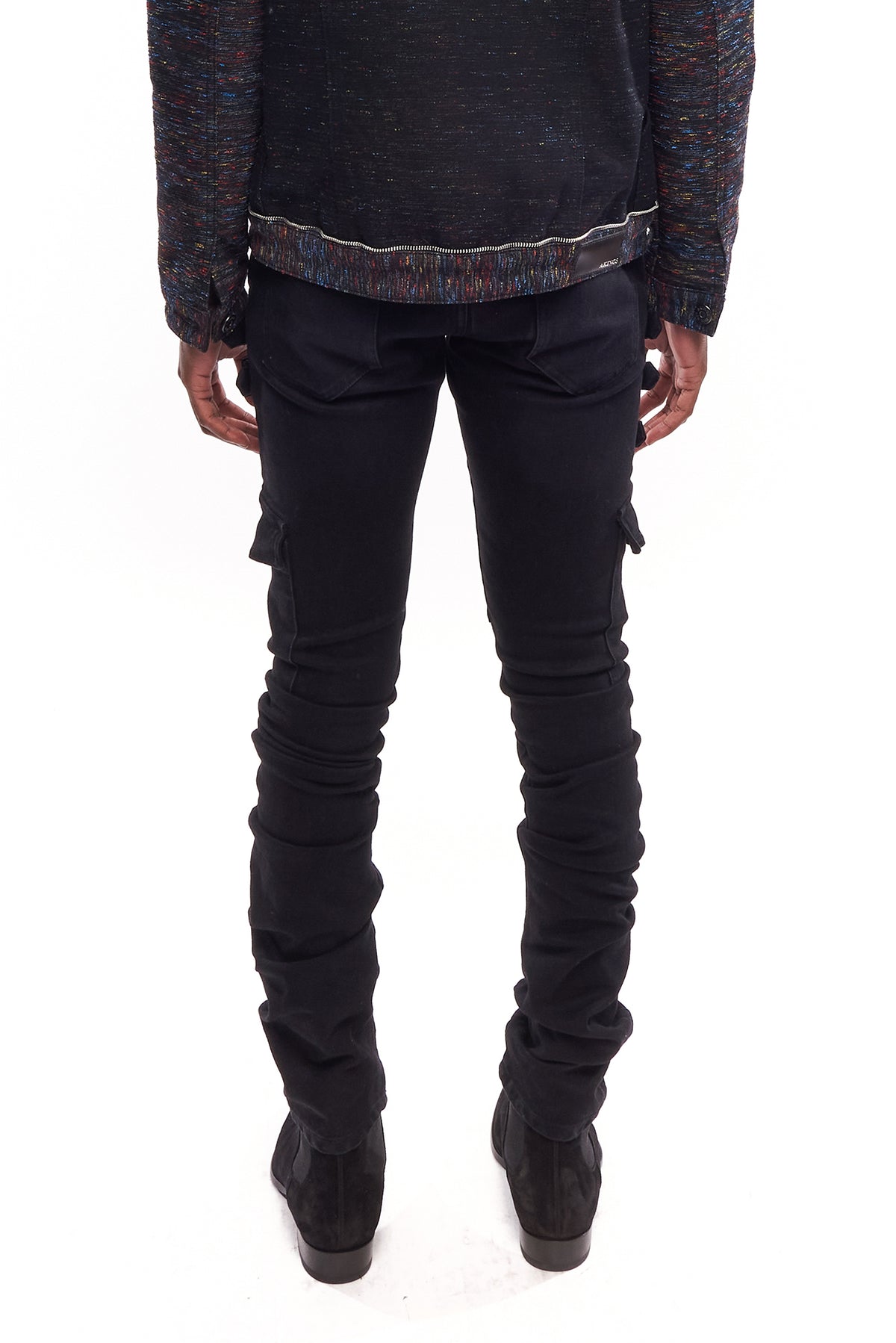 Back pockets view of Black Omari Jeans