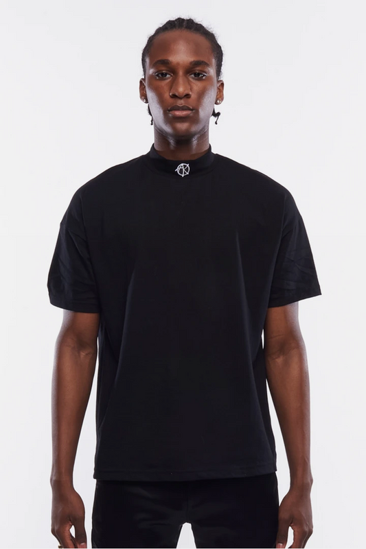 Front view of AKINGS AK Logo Mockneck T-Shirt
