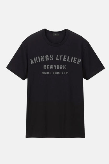 minimal logo across chest