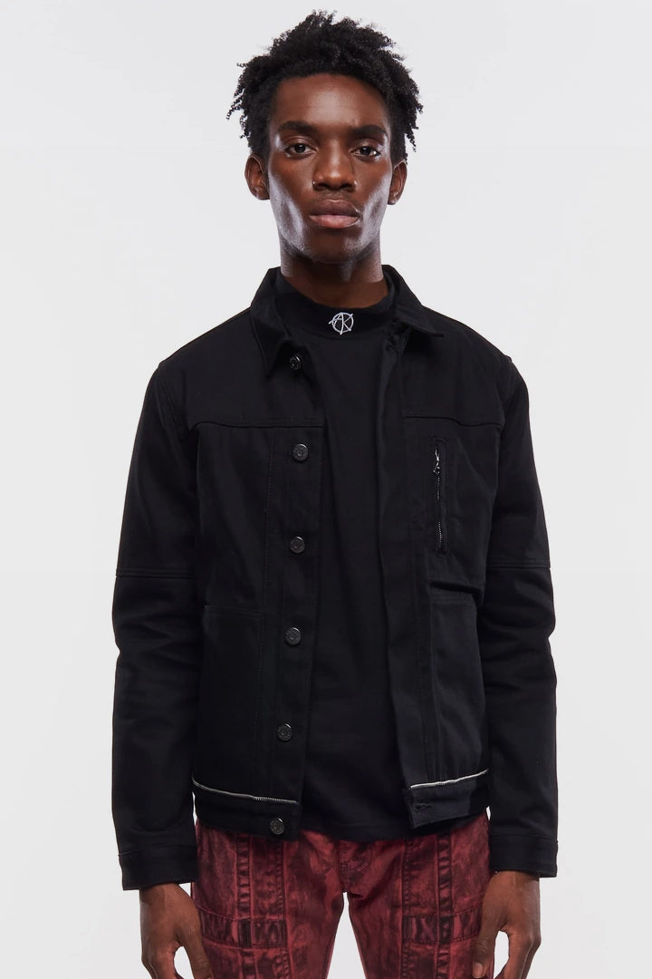 VICTOR BLACK DENIM JACKET - AKINGS