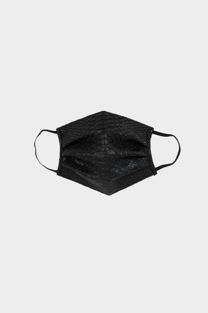 aKINGS Vegan Python Face Mask with python print, front view

