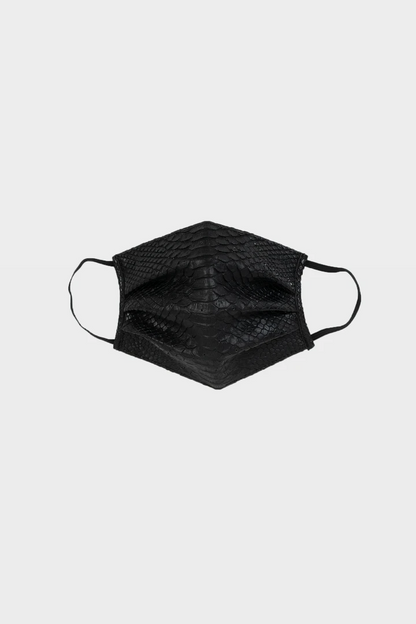 aKINGS Vegan Python Face Mask with python print, front view
