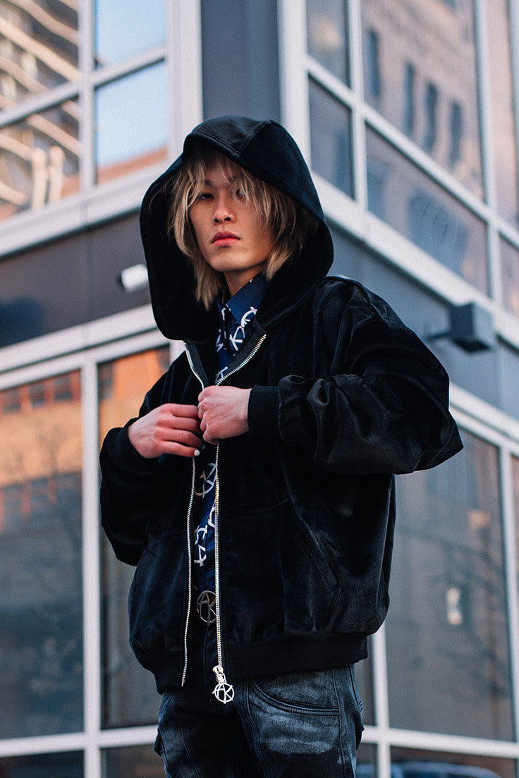 VELOUR ZIP HOODIE - AKINGS