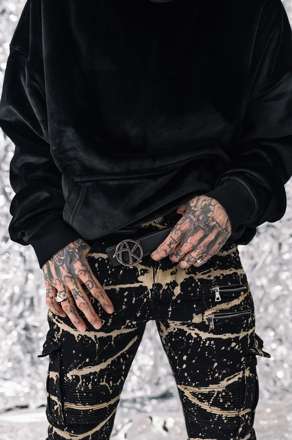 another angle of close up shot for ANARCHY LOGO BELT - AKINGS